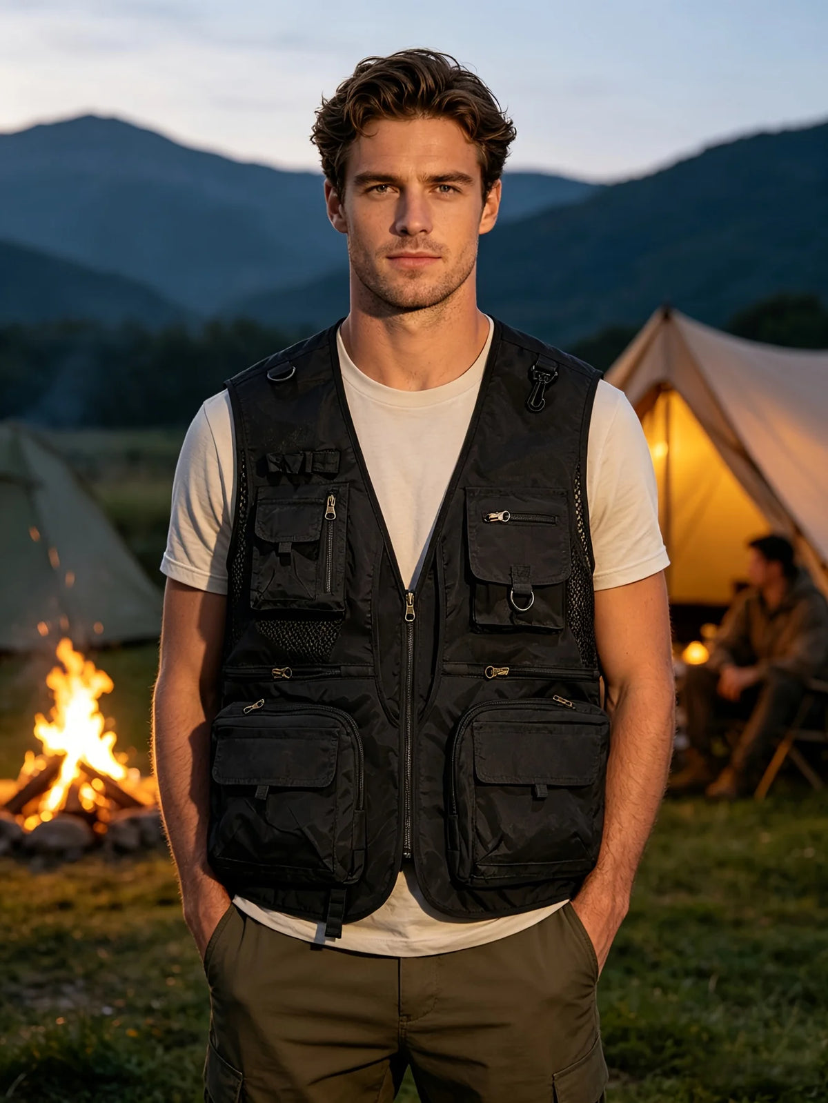 Vests Man Biker Vest Outdoor Sleeveless Top Hunting Work Summer Mesh Breathable Fishing Photography Men Women Coat