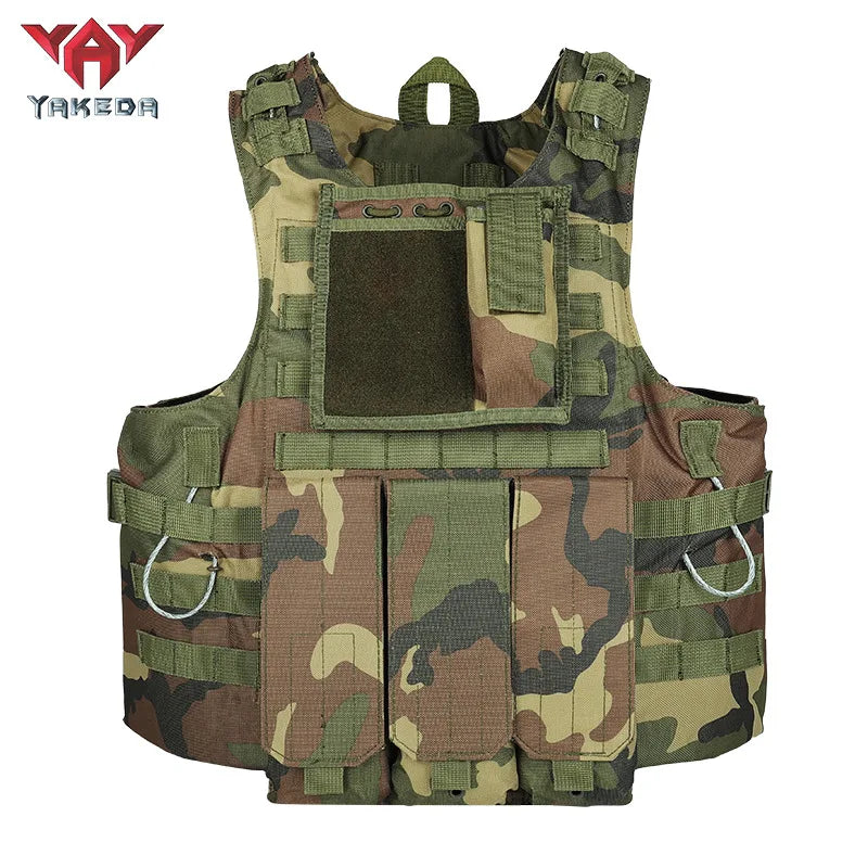 YAKEDA Molle Airsoft Vest Tactical Vest Plate Carrier Fishing Hunting Paintball Vest Armor Vest
