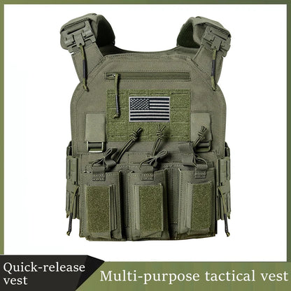 Wear-resistant Quick-Release Laser-Cut MOLLE System Outdoor Hunting Training Tactical Vest Made of Nylon Material