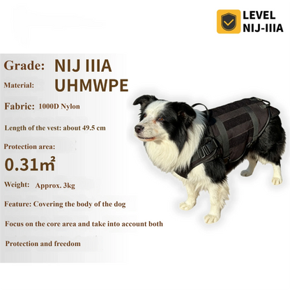 Level IIIA Soft PE Dog Plate Carrier Vest Multi-functional Adjustable Tactical Pet Vest for Dog Training Outdoor Protective Gear