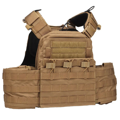 Wosport CPC Tactical Vest with 3 Magazine Pouch Utility Side Pockets PTT Holder Rear Zipper Expansion Design for Airsoft Hobby