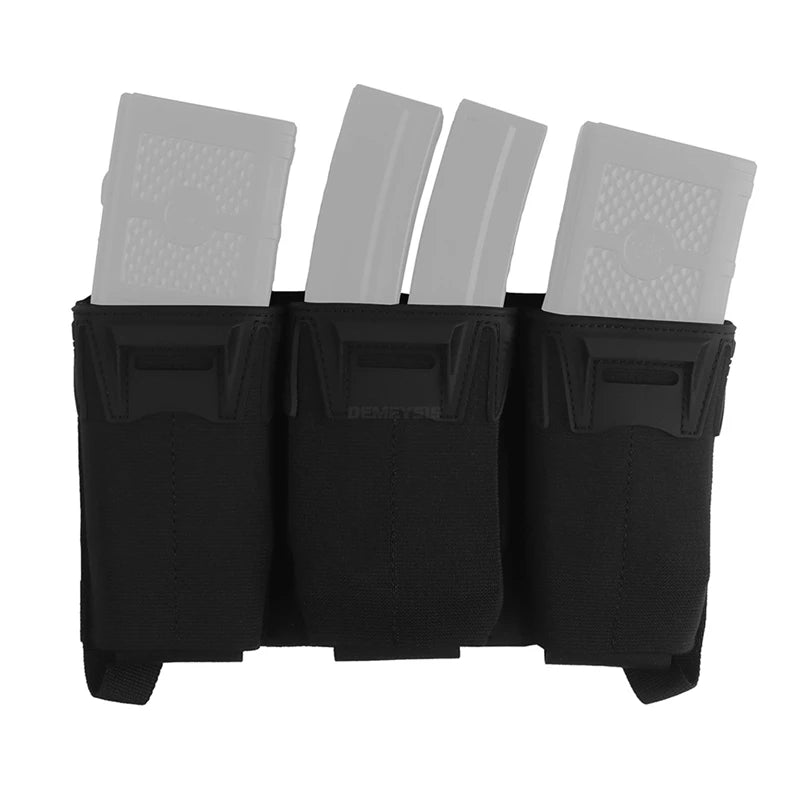 Tactical Admin Pouch with Multi-caliber 5.56 9mm Triple Mag Pouch MOLLE Front Placard System 2nd Layer Airsoft Pouches