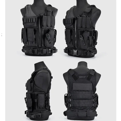Tactical Vest Combat Body Armor Adjustable Molle Security Guard Vests Hunting Army Outdoor CS War Game Airsoft Training Jacket