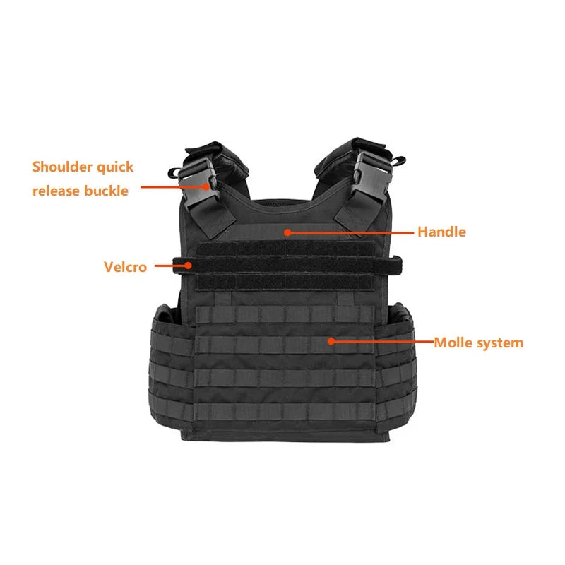 Men Tactical Vest Plate Carrier Yakeda 1000D Molle Chest Rig Waterproof Wear-Resistant Easy Operate Molle Tactical Accessory