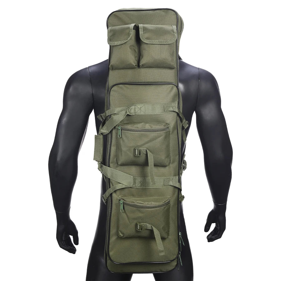 Multi functional storage bag with multiple pockets designed for partitioned storage and adjustable webbing straps and straps