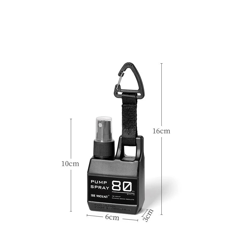 80ml Pump Spray Bottle Portable Empty Cosmetic Containers with Buckle Alcohol Perfume Refillable for Outdoor Camping HikingBlack