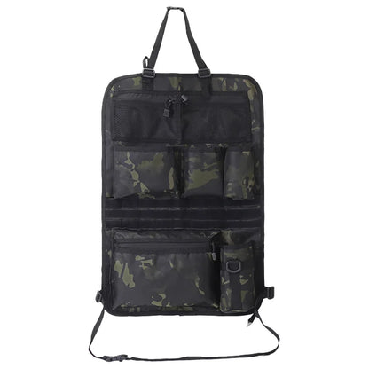 Tactical Car Seat Back Storage Bag Multifunction Hunting Hanging Bag Nylon Pouch Mesh Pocket Universal Portable Car Accessories