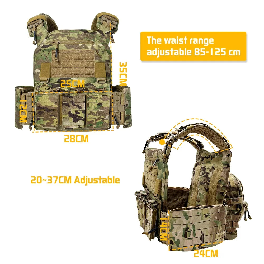 ZH02 EMERSONGEARS Nylon Combat suit laser cutting vest with 5.56 hydration backpack with 2L triple magazine pouch Set