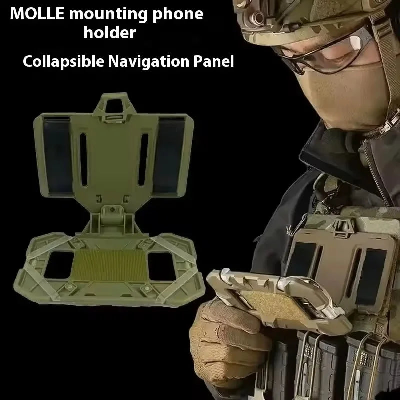 Tactical MOLLE Admin Panel Foldable Phone GPS Holder Chest Rig Vest Accessory For Hunting Airsoft Outdoor