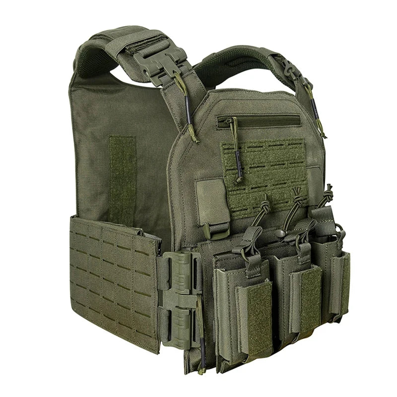 Wear-resistant Quick-release Laser-cut MOLLE System Outdoor Hunting Training Tactical Vest Made of Nylon Material