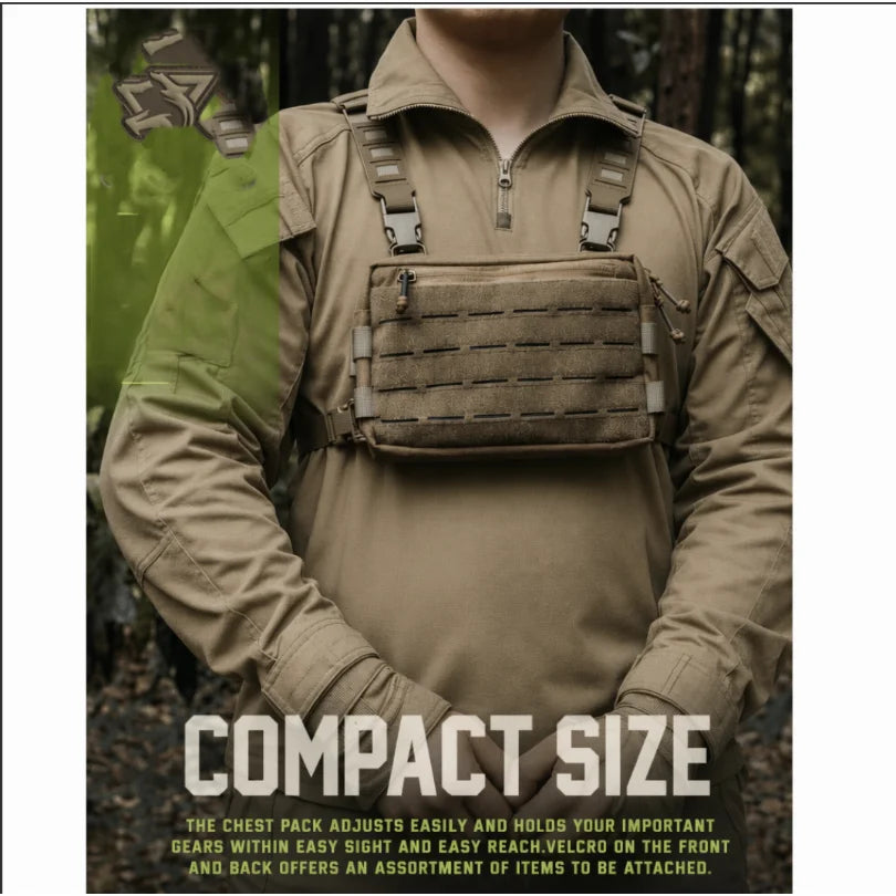 Men Tactical Chest Bag Lightweight Riding Vest Crossbody Pack For Cycling Hiking Camping Daily Use