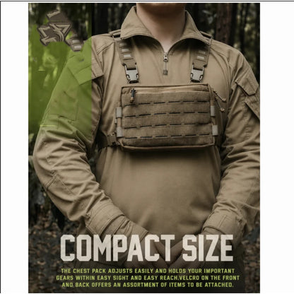 Men Tactical Chest Bag Lightweight Riding Vest Crossbody Pack For Cycling Hiking Camping Daily Use