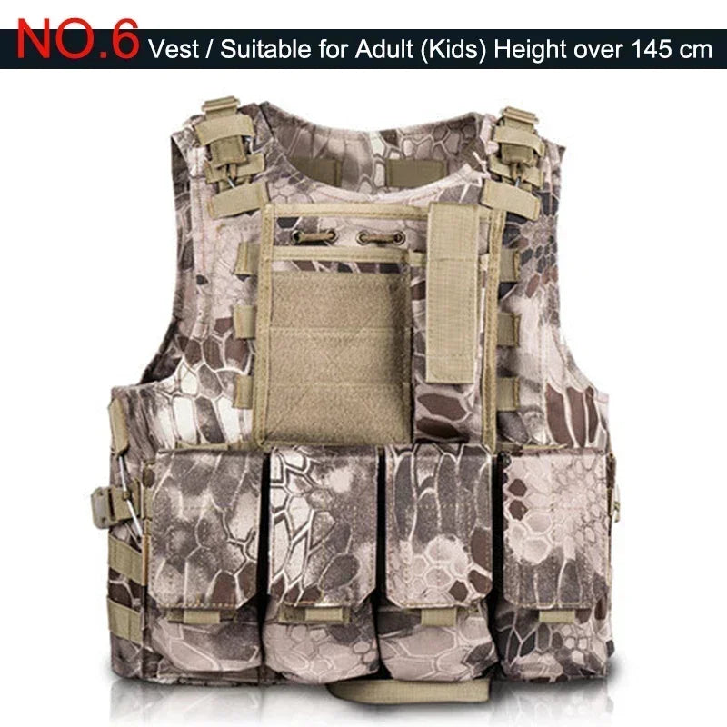 Outdoor Airsoft Tactical Kids Children Vest Uniform  Hunting Equipment Kids Boy Girl Camouflage Hiking CS Hunting Clothes