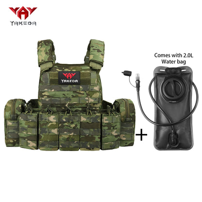 YAKEDAMOLLE Modular Hunting Tank Top, Comes with 2L Soft Water Bag, Adjustable Shoulder Strap with Multiple Device Bags