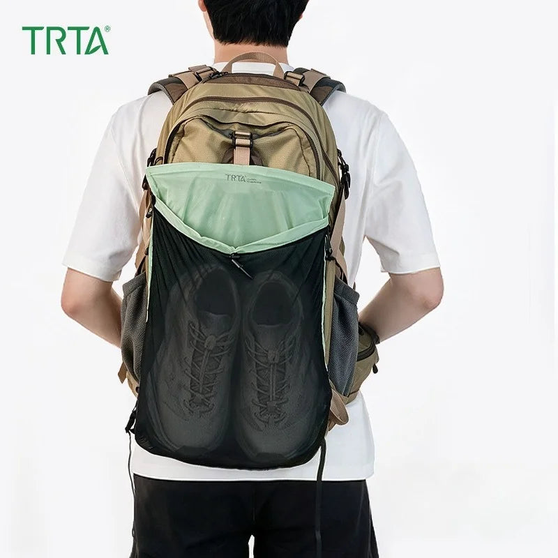 Backpack Expansion Bag Outdoor Backpack Mesh Pouch Wet‑dry Separation Organizer Hiking Camping Travel Shoes Clothes Gear Carrier
