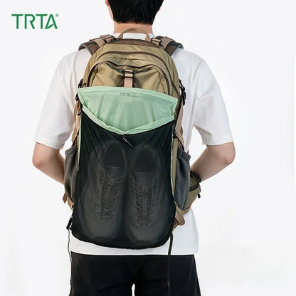 Backpack Expansion Bag Outdoor Backpack Mesh Pouch Wet‑dry Separation Organizer Hiking Camping Travel Shoes Clothes Gear Carrier