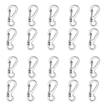 20Pcs Mini Carabiners Set Outdoor EDC Rope Spring Clasps Keychain Camping Hooks Paracord Clips Tactical Survival Buckle