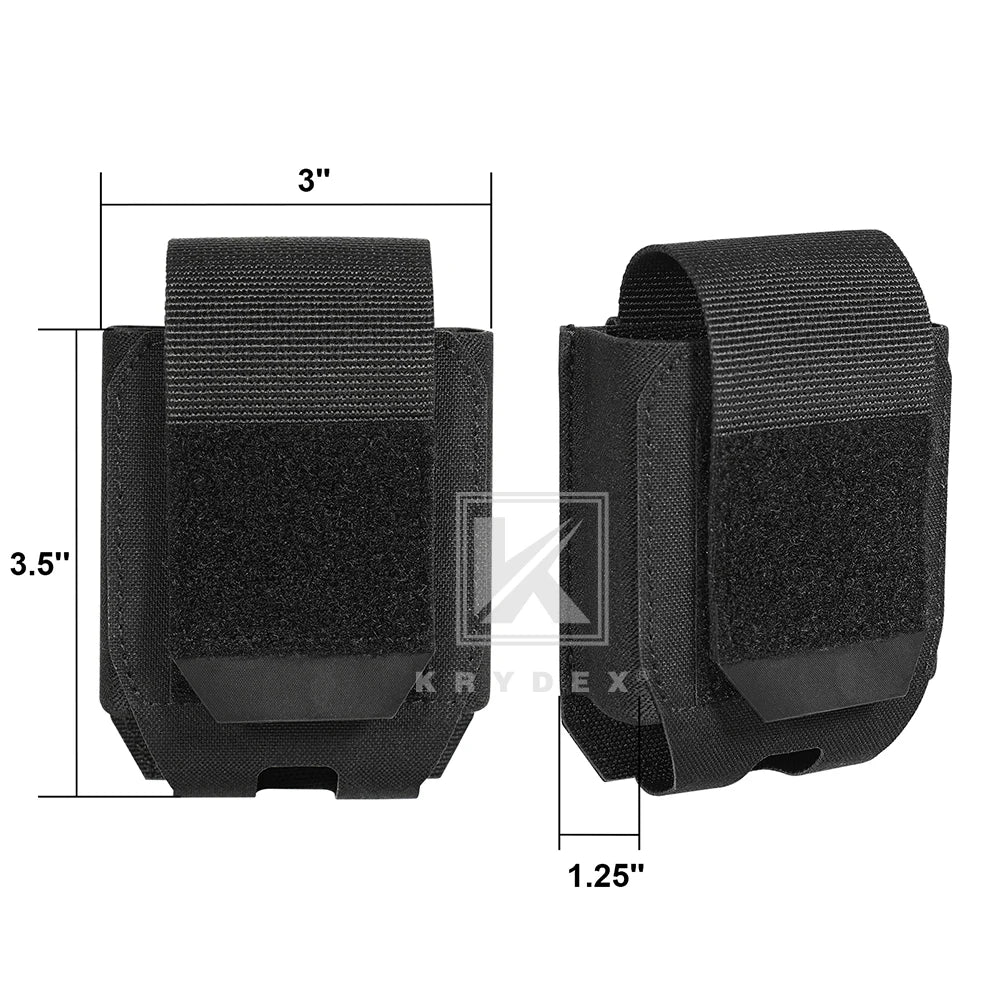 KRYDEX Tactical MOLLE Handcuff Pouch Law Enforcement Cuff Holder Low Profile Modular Handcuff Holster For Duty Belt Vest