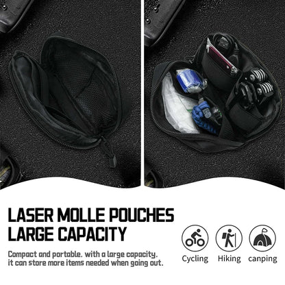 Unisex Tactical Waist Bag Small Molle Utility Pouches Multi-Purpose Horizontal Modular EDC Tools Bag Laser Cut Admin Belt Pouch