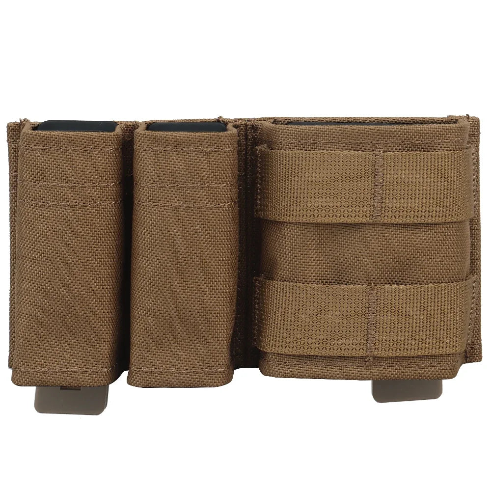 9mm/5.56 Magazine Pouch Tactical Pistol Mag Pouches Militar Double Mag Bag Hunting Airsoft Holder With FAST Nylon Support Clip