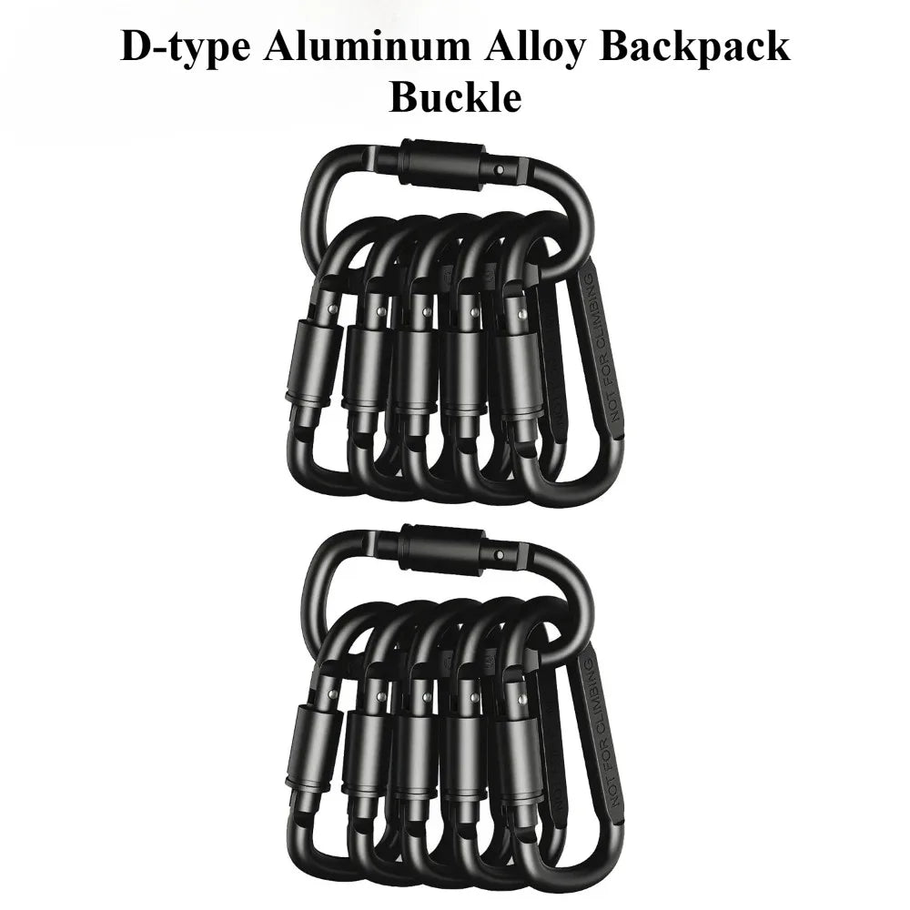 4PCS High-quality bold 8CM lockable D-shaped carabiner quick link nut buckle backpack clip made of aluminum alloy