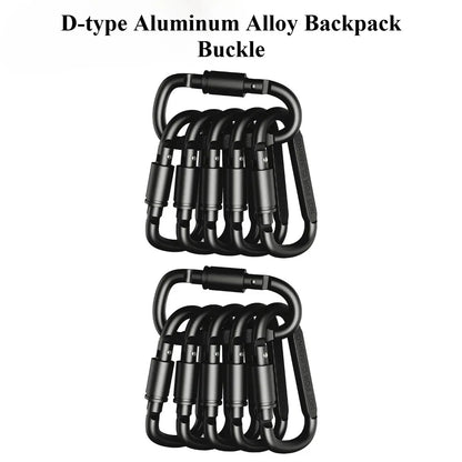4PCS High-quality bold 8CM lockable D-shaped carabiner quick link nut buckle backpack clip made of aluminum alloy
