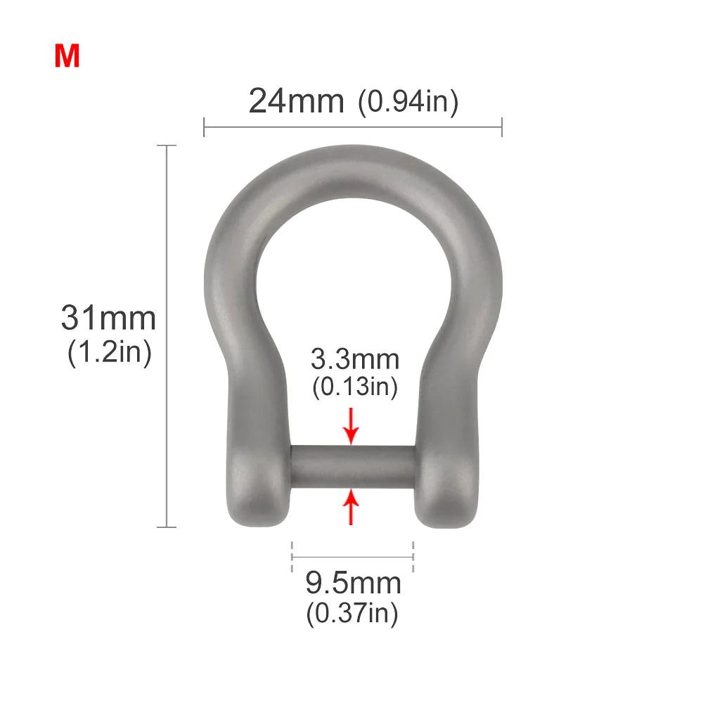U Shape Titanium Alloy Horseshoe Buckle Detachable Hook Keychain Outdoor Tool EDC