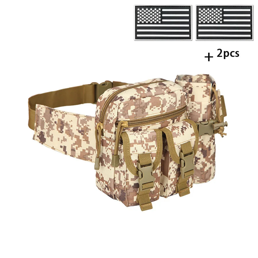 Comes with a multi-functional water bottle bag for practical fishing, hiking, and hunting. Comes with 2 badges as a gift