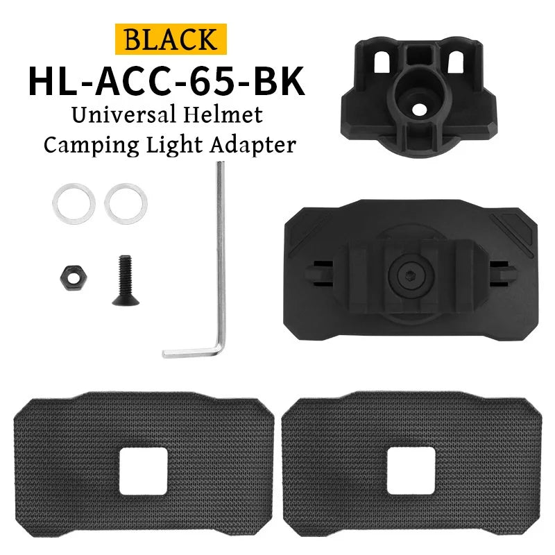 Outdoor Helmet Light Mount Adapter Shooting Camping Universal Helmets Flashlight Holder Hook and Loop Attachment Rotatable