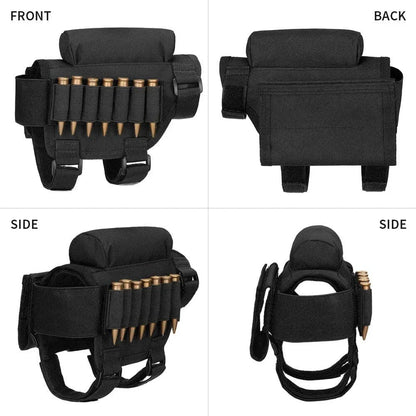 Rifle Buttstock Cheek Rest Riser Pad Shell Pouch Hunting Accessories Rifle Stock Bullet Ammo Cartridges Holder Carrier Bag