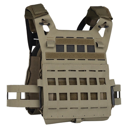 Wosport SPC Plate Carrier Lightweight MOLLE Vest Laser Cut Quick Release Shoulder Buckle Hook-and-Loop Rear Zipper for Airsoft
