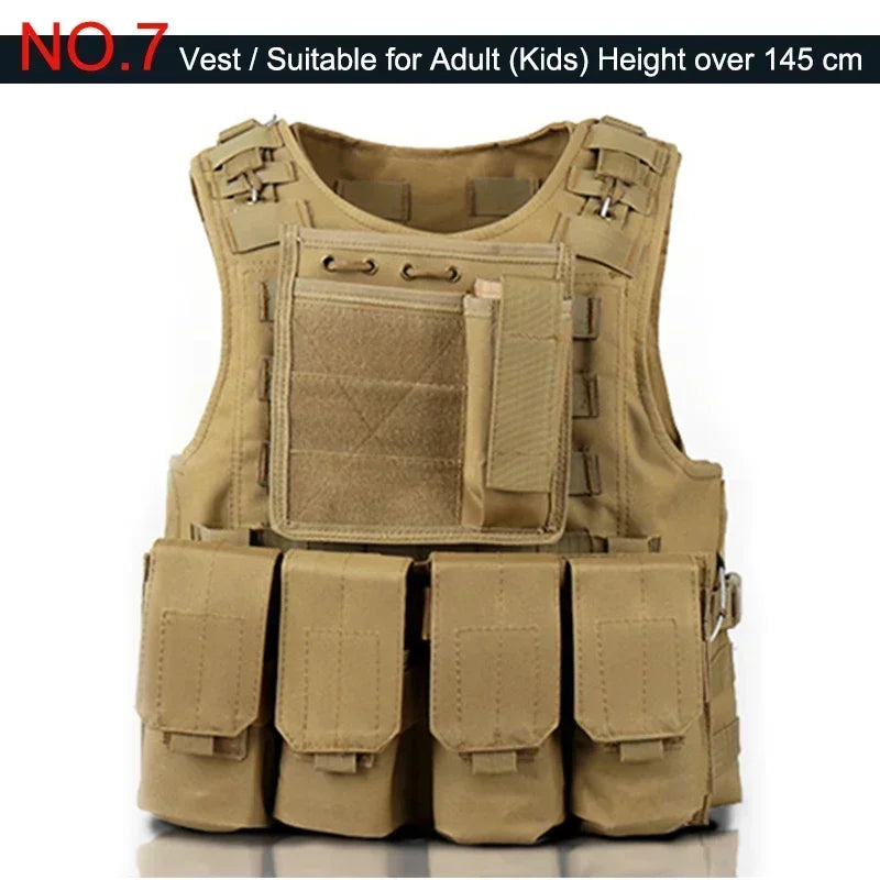 Outdoor Airsoft Tactical Kids Children Vest Uniform  Hunting Equipment Kids Boy Girl Camouflage Hiking CS Hunting Clothes