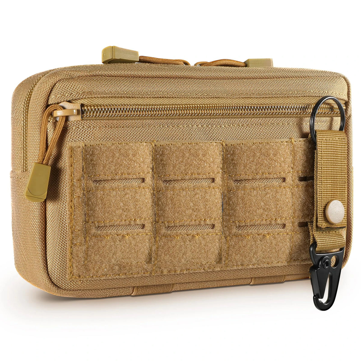 Tactical Molle Admin Pouch Utility Laser Cut EDC Tool Pouch Bag Horizontal Modular Pouches Include US Flag Patch and Keychain
