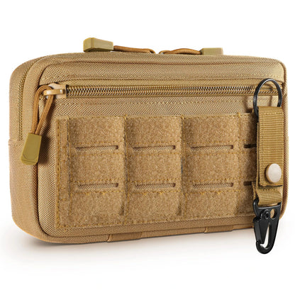 Tactical Molle Admin Pouch Utility Laser Cut EDC Tool Pouch Bag Horizontal Modular Pouches Include US Flag Patch and Keychain