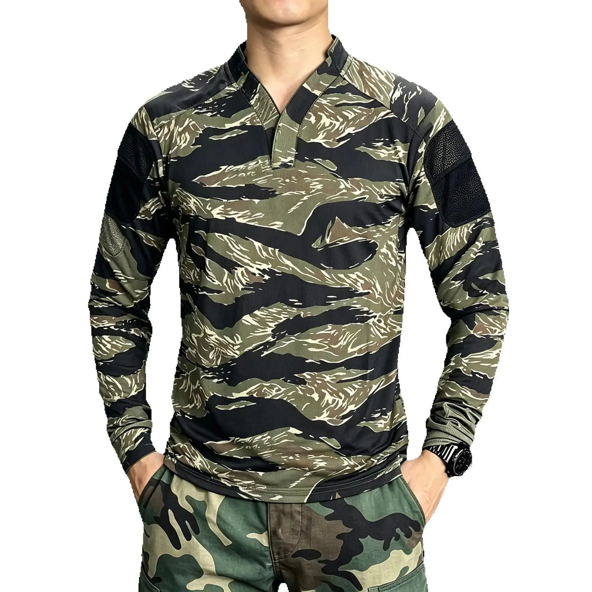 Camo Velocity Style Rugby Shirt Quick Dry Tactical Long Sleeve T-shirt CAG Love