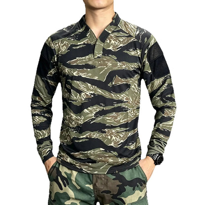 Camo Velocity Style Rugby Shirt Quick Dry Tactical Long Sleeve T-shirt CAG Love