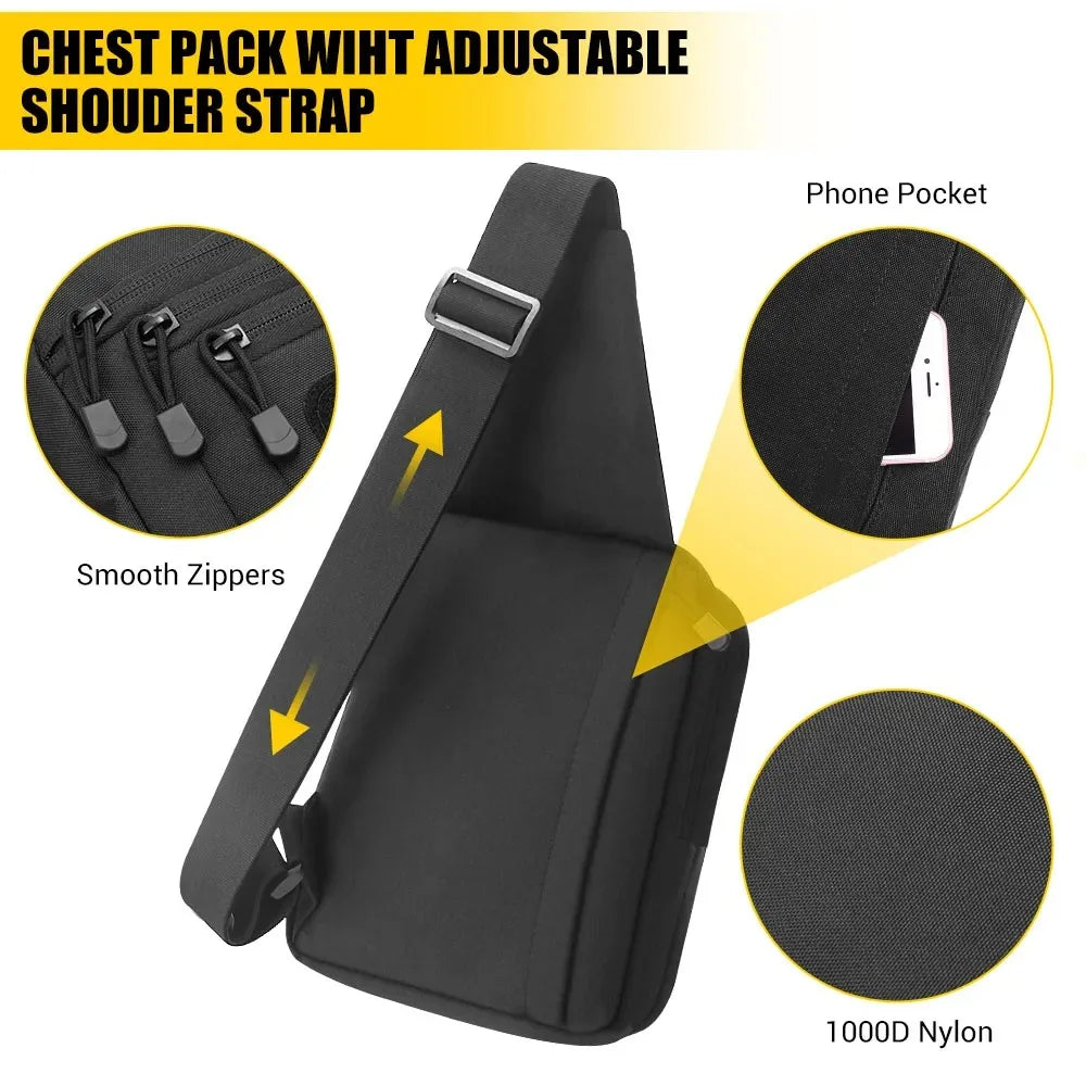 Tactical Pistol Gun Bag Concealed Carry Gun Holster Handgun Storage Chest Pack EDC Shoulder Bag Quick Opening Pistol Sling Bag