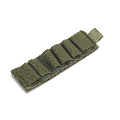 6 Rounds 12 Gauge Shotgun Shell Holder Elastic Ammo Organizer Pouch Tactical Vest Accessory for Hunting Shooting EDC Storage