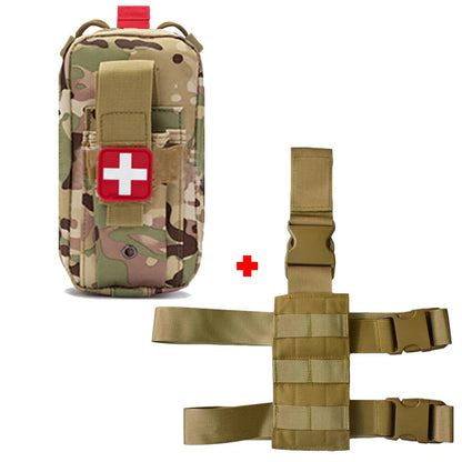 Tactical Medical Pouch MOLLE First Aid Bag IFAK Pouch Tourniquet Holder Thigh Bag with Tactical Thigh Rig Panel