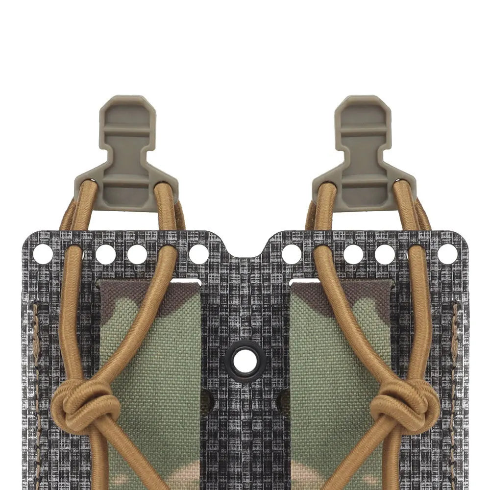 Pistol Dual Magazine Pouch 1911 9mm Mag Holder Elastic Bungee Cord Retention Airsoft Paintball Hunting Army Cartridge Pouch