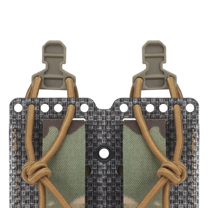 Pistol Dual Magazine Pouch 1911 9mm Mag Holder Elastic Bungee Cord Retention Airsoft Paintball Hunting Army Cartridge Pouch
