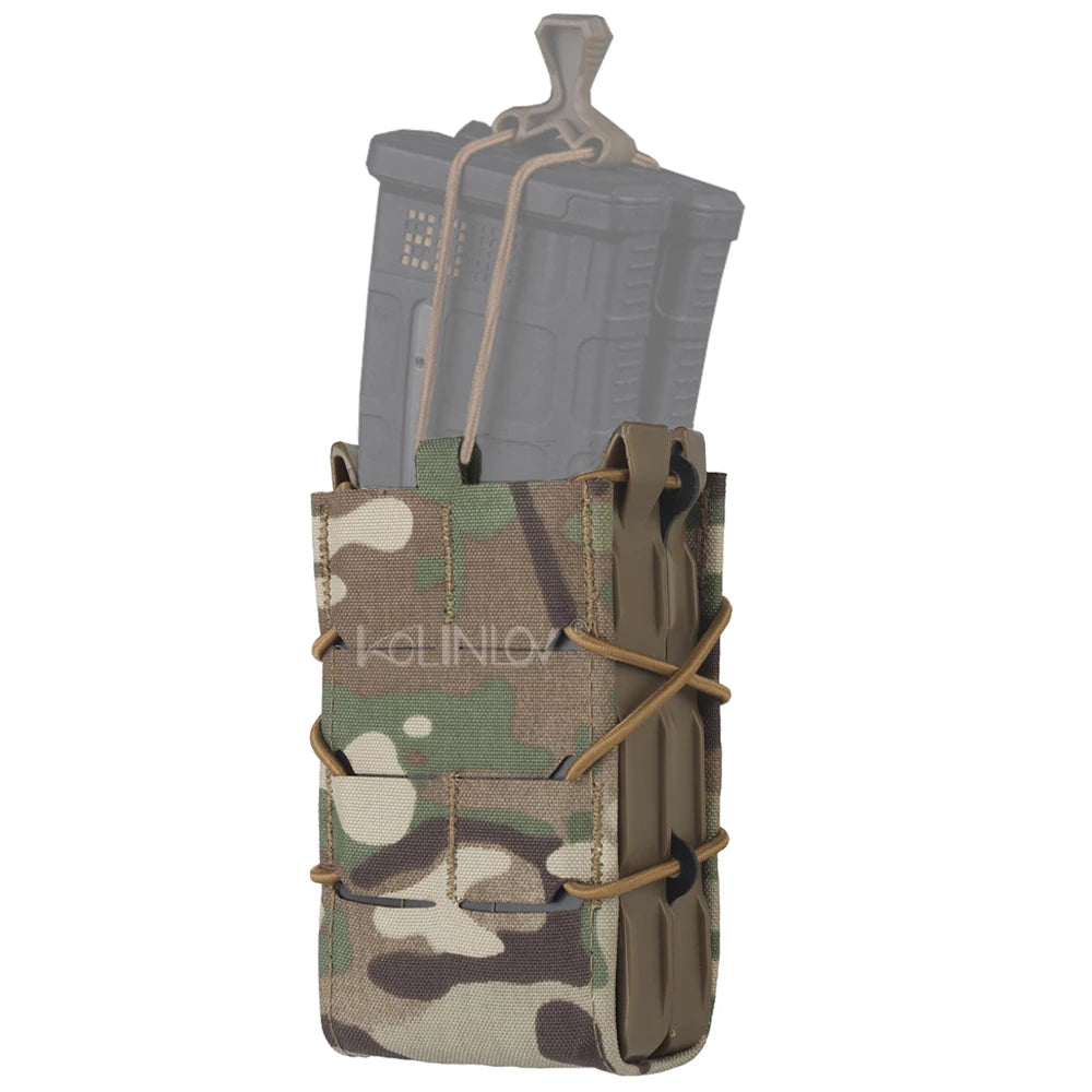Hunting 5.56 7.62 Magazine Pouch Universal M4 AK AR15 Combination Double Mag Pouch for Airsoft Tactical Vest  Molle Waist Belt