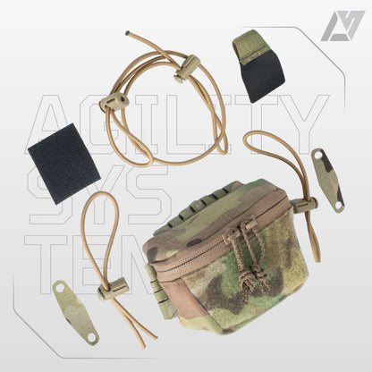 AS Smart System Helmet Rear Storage Pouch Fit Shaw Style Brain Pouch Tiger Spot 500D for Airsoft Wargame