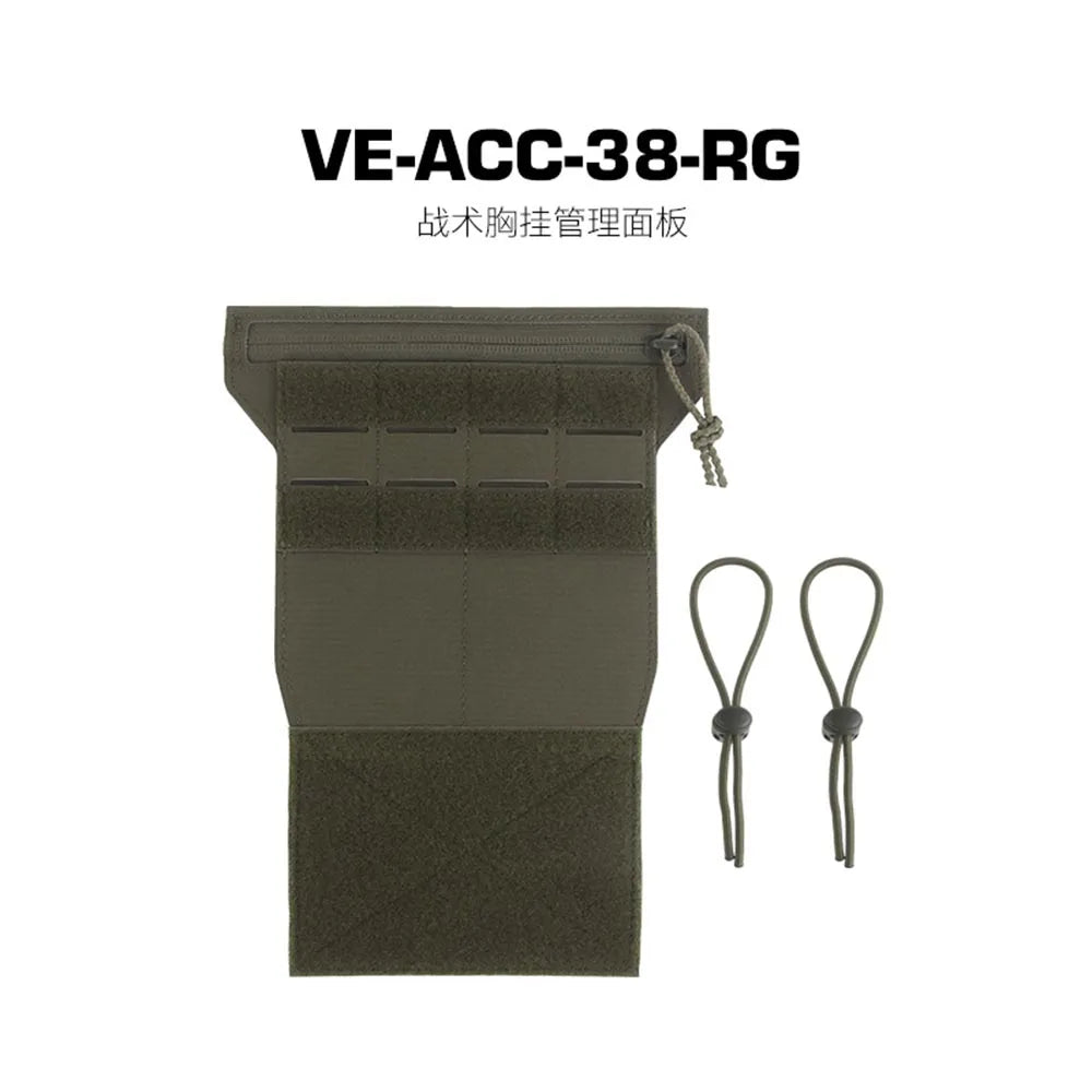 Tactical EUD ATAK Admin Panel with Hook & Loop & Shock Cord, Storage Inner Pouch for Airsoft Vest Chest Rig Accessories