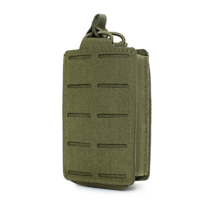 M4 M16 AR15 5.56mm Magazine Bag MOLLE Single Magazine Leather Case EDC Fanny Pack, Laser Cut Open