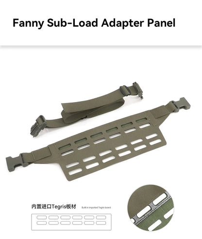 Tactical Belt MOLLE Fanny Sub Load Adapter Panel (SLAP) 6 Slot Wide Fanny Pack Admin Pouch Mounting Waist Belt
