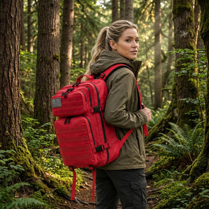 45L Tactical Travel Backpack Molle Storage Bag Large Capacity Multi Pocket Wear Resistant Camping Hiking Trekking Rucksack Durable Outdoor Mountain Climbing Daypack For Men Women Travellers Bushcraft Wilderness Trip Daily Commute Luggage Bag