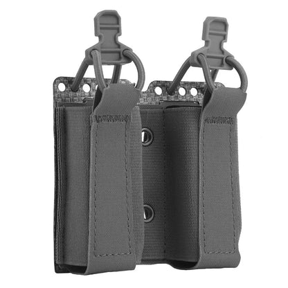 Pistol Dual Magazine Pouch 1911 9mm Mag Holder Elastic Bungee Cord Retention Airsoft Paintball Hunting Army Cartridge Pouch