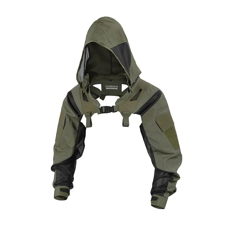 DMgear Original Tactical Coat Jacket Hood Long Sleeve Camouflage Clothing Breathable Comfortable Compatible Tactical Chest Rig
