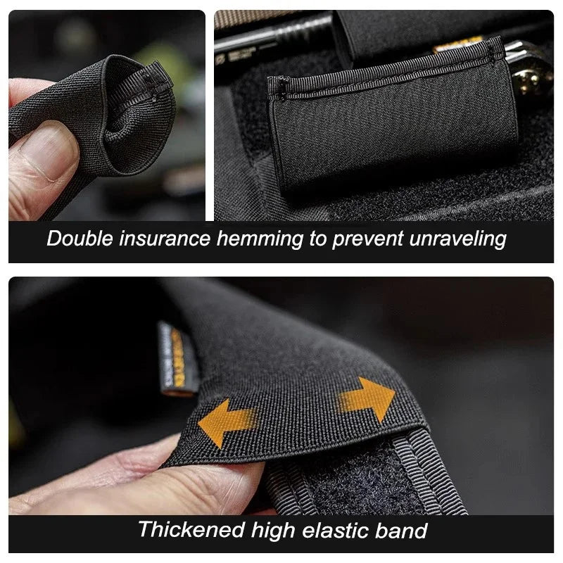 2pcs Belt Sleeve Elastic Loop EDC Belt Organizer Concealed Tool Holder Flashlight Holder Tactical Hunting Accessories